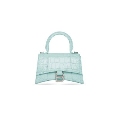 BALENCIAGA WOMEN'S HOURGLASS HANDBAG XS IN LAKE BLUE 5928331LR6Y3914 (18.8*13*7.9cm)